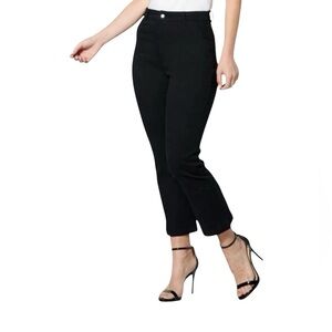 Lacey Chabert Women’s Cropped Bootcut Denim Jeans Twill Pant Black Size M